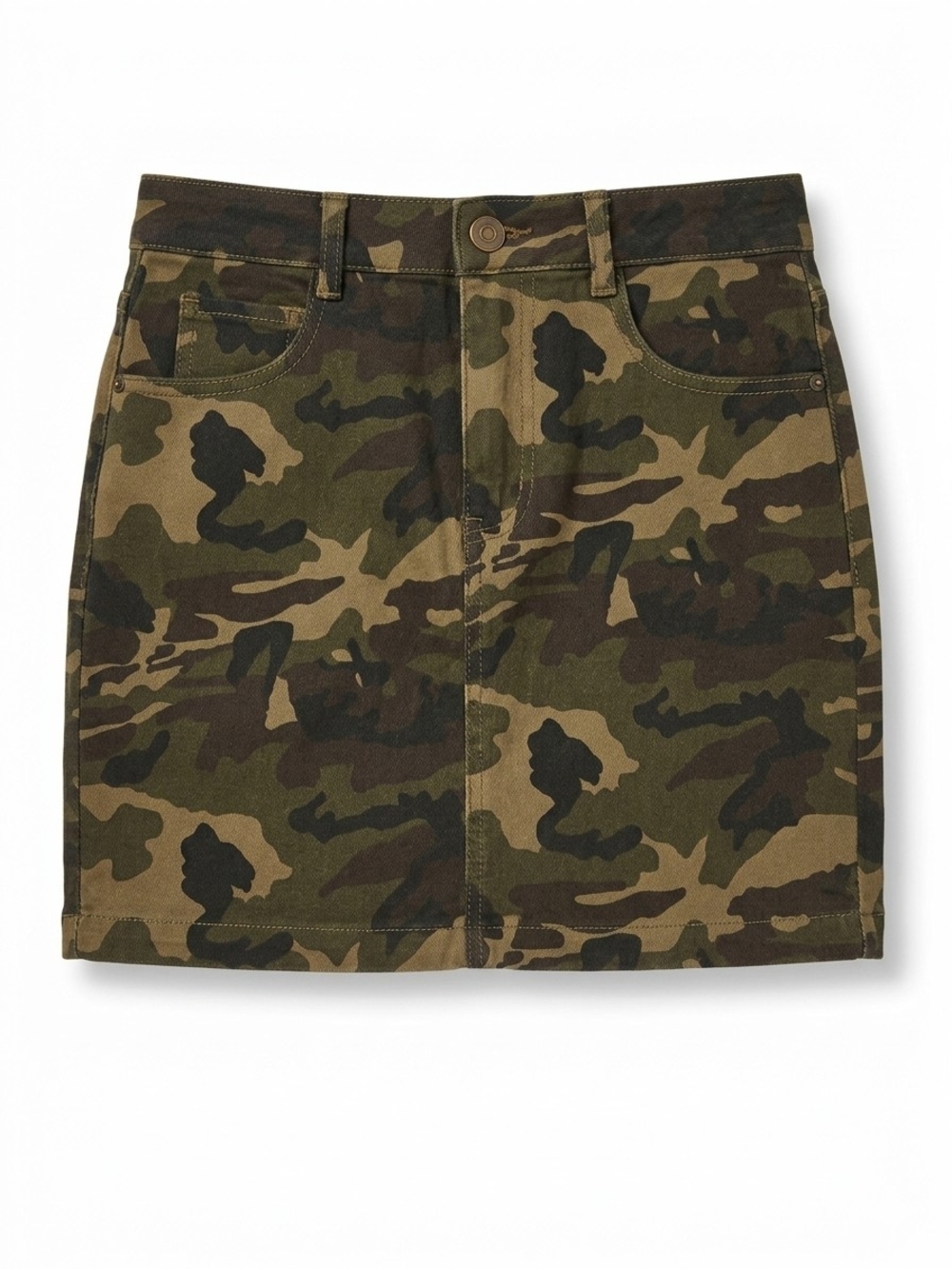 Camouflage Mini Skirt - Olive Camo